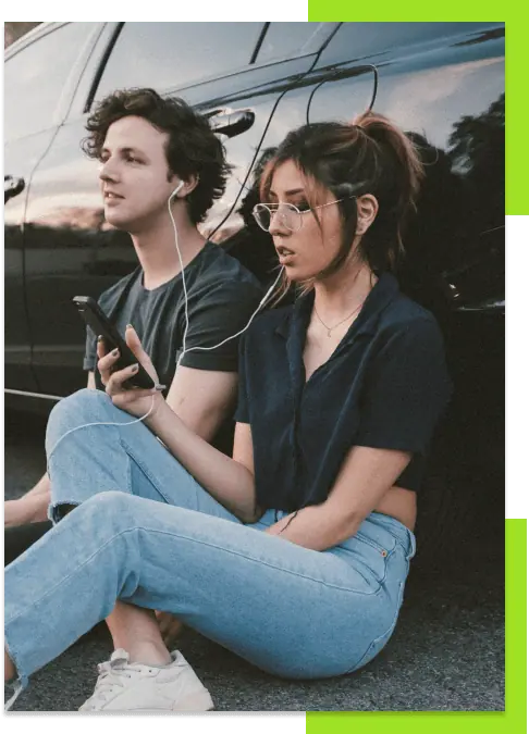 Couple Listening to Spotify Playlist
